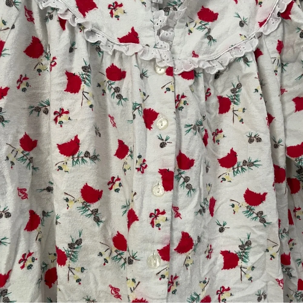 Lanz of Salzburg Winter Cardinal Bird Cotton Nightgown - Picture 5 of 9